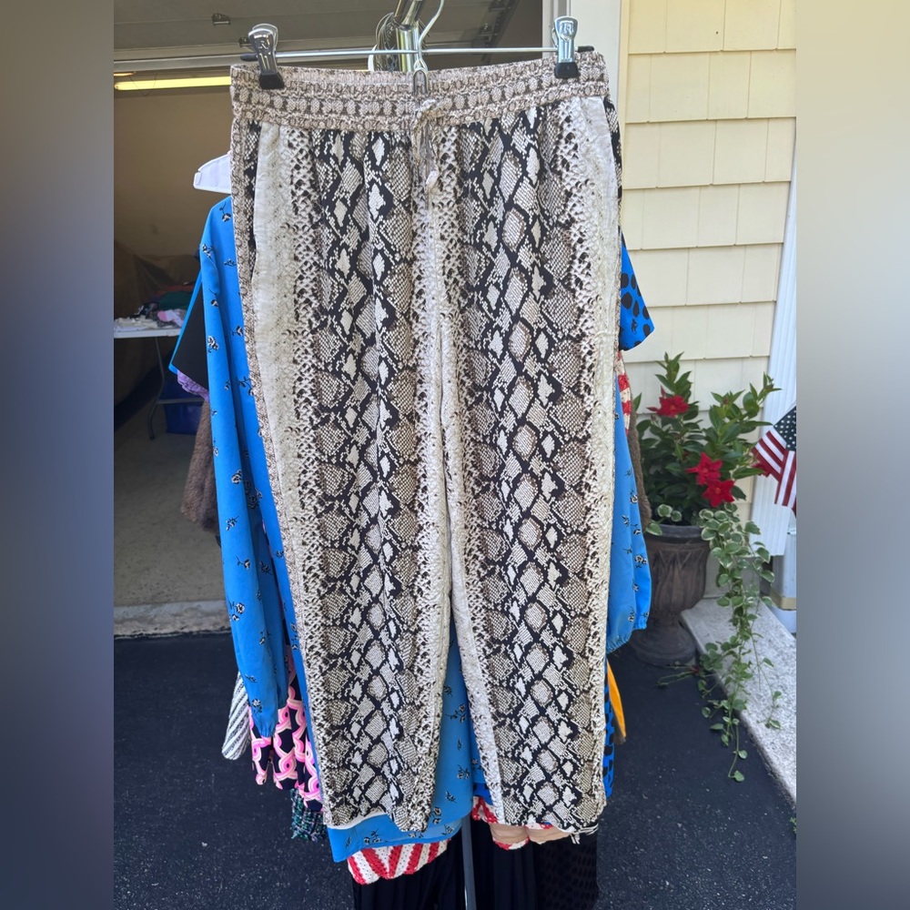 Joie Brown & Cream Snakeskin Pull-On Pants